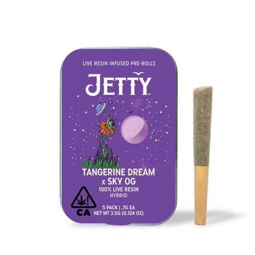 jetty extracts tangerine dream live resin infused pre rolls 5pk 3321 thc