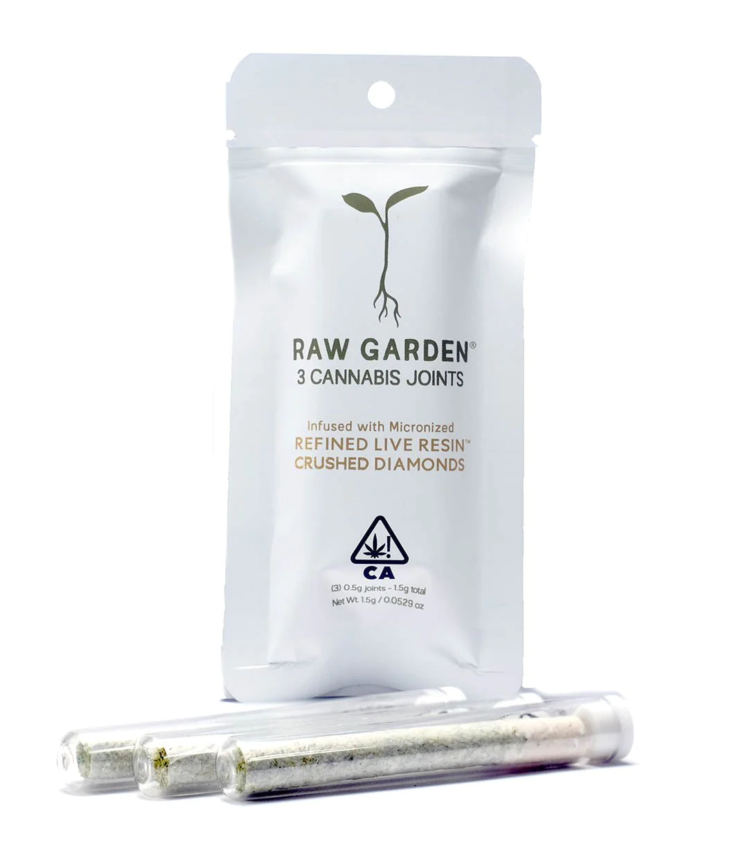 raw garden slymextreme diamond infused pre rolls 3pk 412 thc